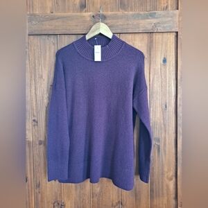 Loft Ladies Purple Plum Cardigan Sweater Size L NWT